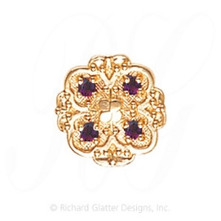 GS471 AMY - 14 Karat Gold Amethyst Slide 